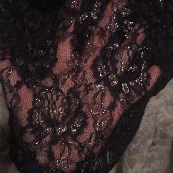 Gorgeous Blu Pepper Midnight Blue & Gold Dress L - Picture 4 of 8